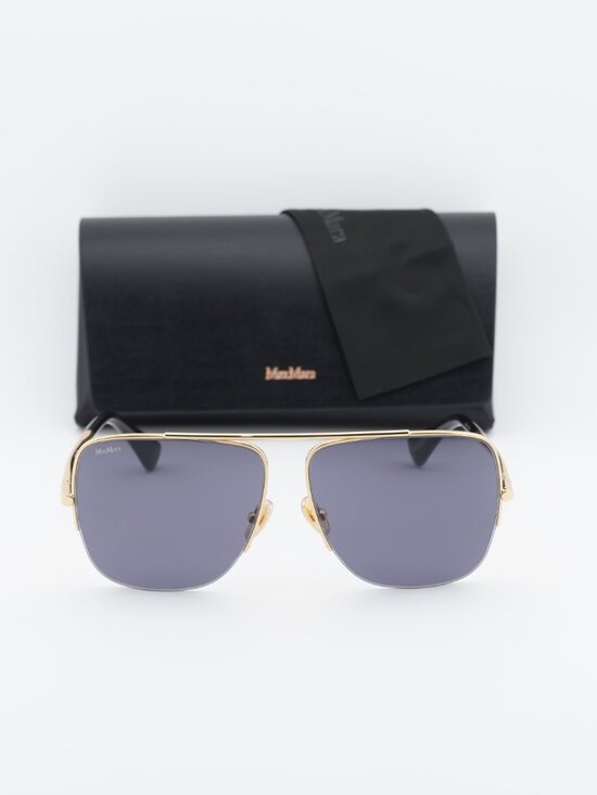 Max Mara MENTON3 MM0121 30A Aviator Sunglasses - Gold / Smoke main image 11